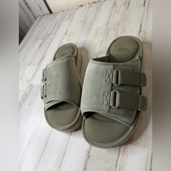 UGG Olive Green Slide Sandals - Picture 3 of 6